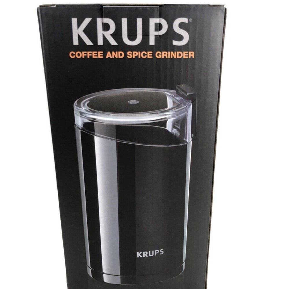 KRUPS F203 Electric Spice and Coffee Grinder Stainless Steel - Black NEW IN BOX